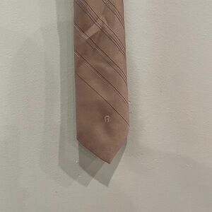 Etienne Aigner Mens Tie L Necktie Beige And Maroon Diamond